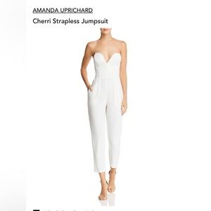 AMANDA UPRICHARD Cherri Sweetheart White Jumpsuit Medium